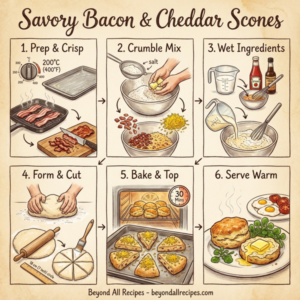 Savory Bacon and Cheddar Scones instructions
