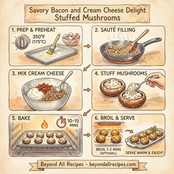Savory Bacon and Cream Cheese Delight Stuffed Mushrooms instructions