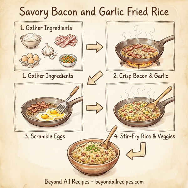 Savory Bacon and Garlic Fried Rice instructions