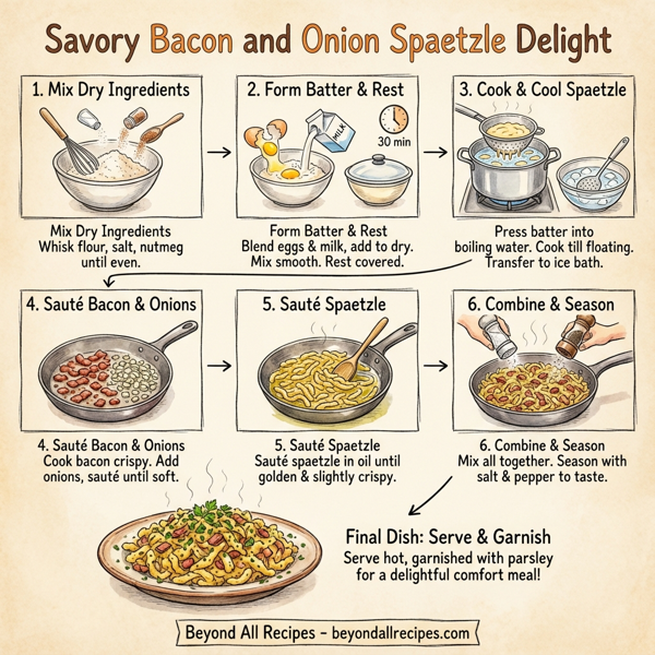 Savory Bacon and Onion Spaetzle Delight instructions