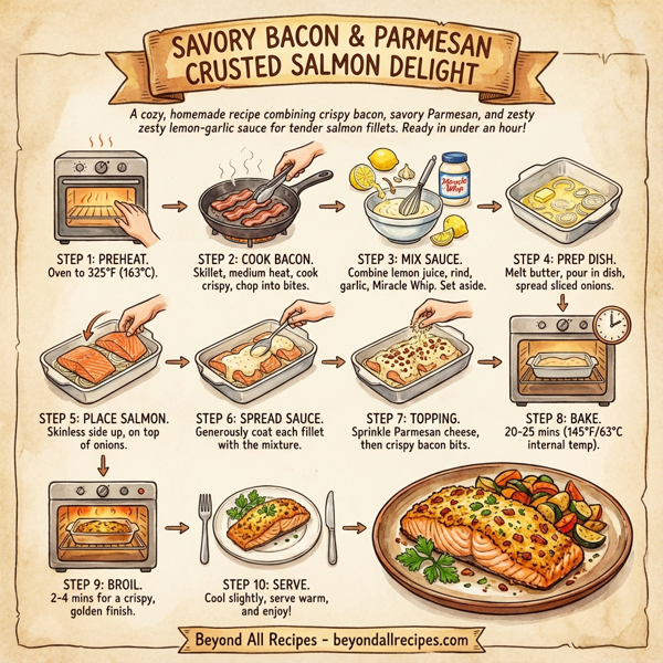 Savory Bacon and Parmesan Crusted Salmon Delight instructions