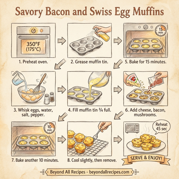 Savory Bacon and Swiss Egg Muffins instructions
