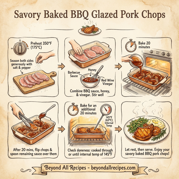 Savory Baked BBQ Glazed Pork Chops instructions