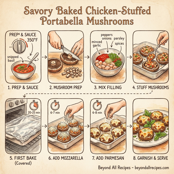Savory Baked Chicken-Stuffed Portabella Mushrooms instructions