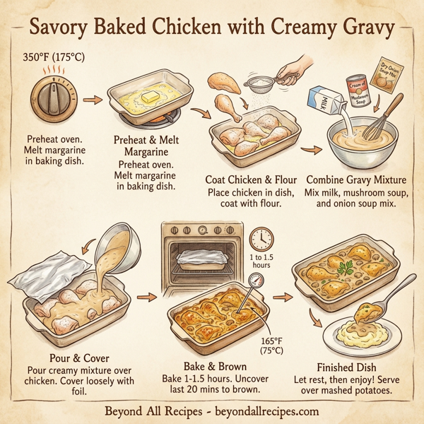 Savory Baked Chicken with Creamy Gravy instructions