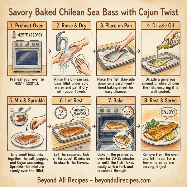 Savory Baked Chilean Sea Bass with Cajun Twist instructions