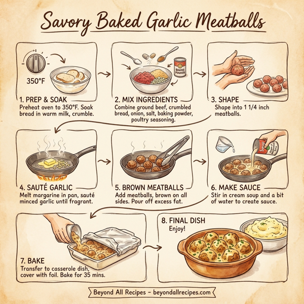 Savory Baked Garlic Meatballs instructions