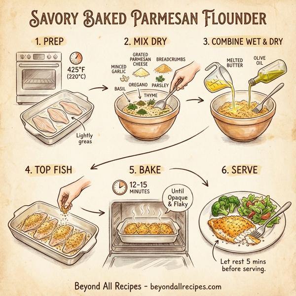 Savory Baked Parmesan Flounder instructions