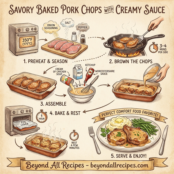 Savory Baked Pork Chops with Creamy Sauce instructions