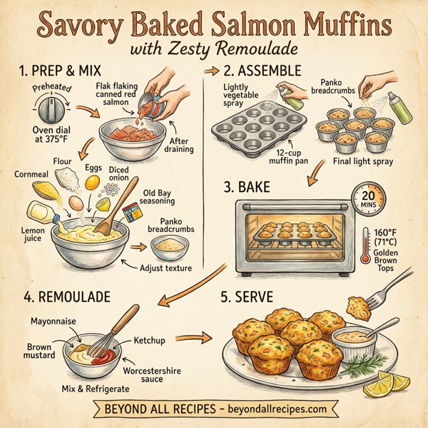 Savory Baked Salmon Muffins with Zesty Remoulade instructions