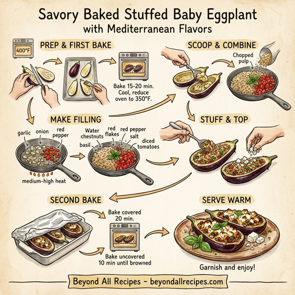 Savory Baked Stuffed Baby Eggplant with Mediterranean Flavors instructions