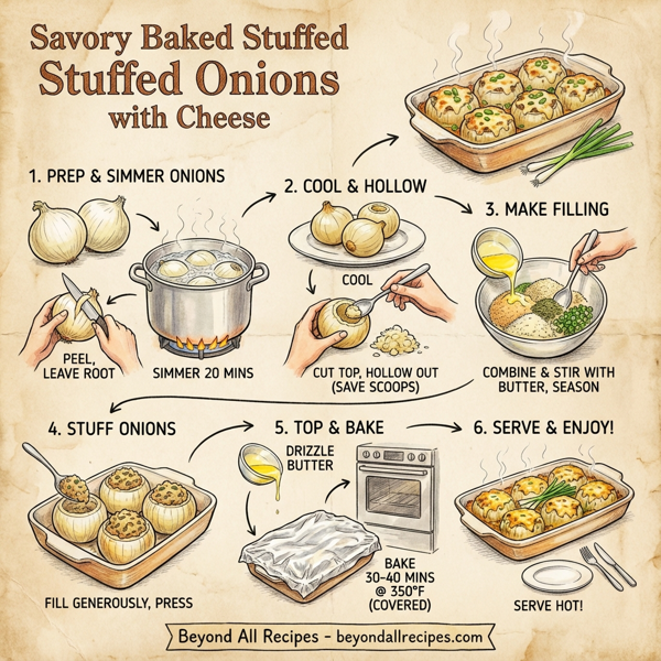 Savory Baked Stuffed Onions with Cheese instructions