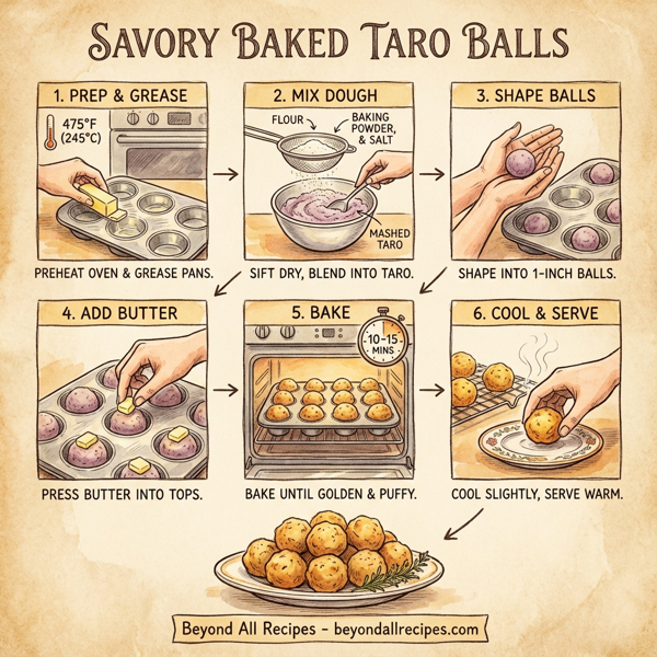 Savory Baked Taro Balls instructions