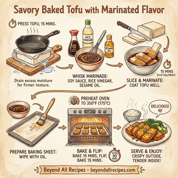 Savory Baked Tofu with Marinated Flavor instructions