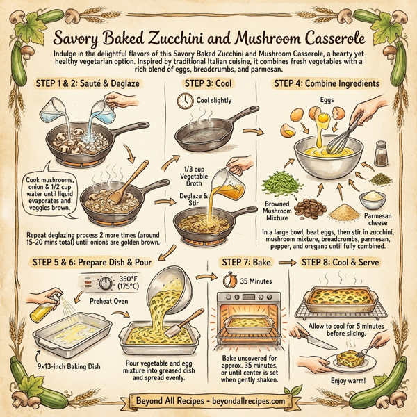 Savory Baked Zucchini and Mushroom Casserole instructions