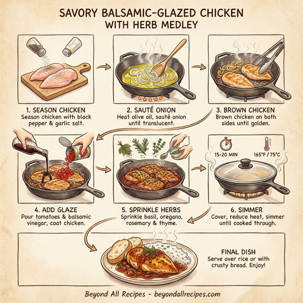 Savory Balsamic-Glazed Chicken with Herb Medley instructions