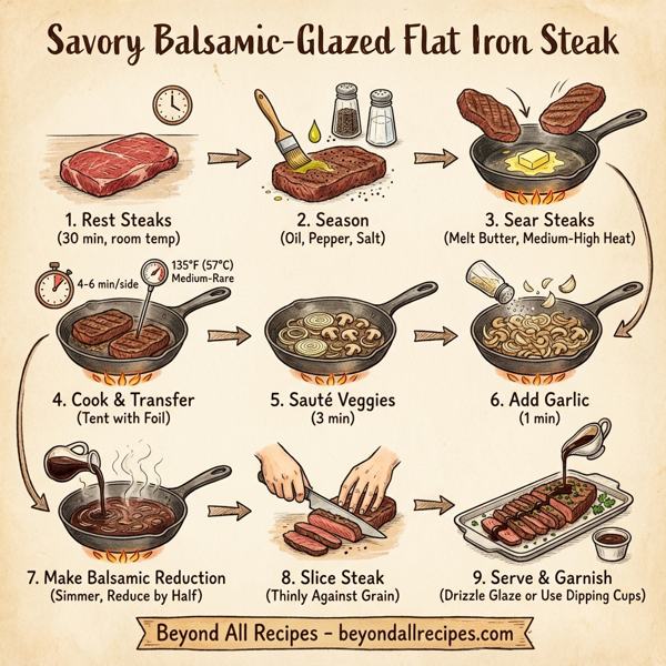 Savory Balsamic-Glazed Flat Iron Steak instructions