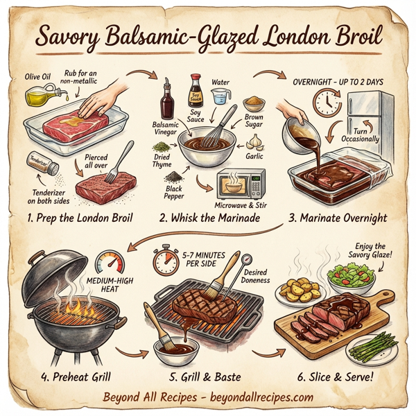 Savory Balsamic-Glazed London Broil instructions