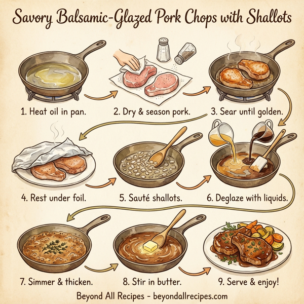 Savory Balsamic-Glazed Pork Chops with Shallots instructions