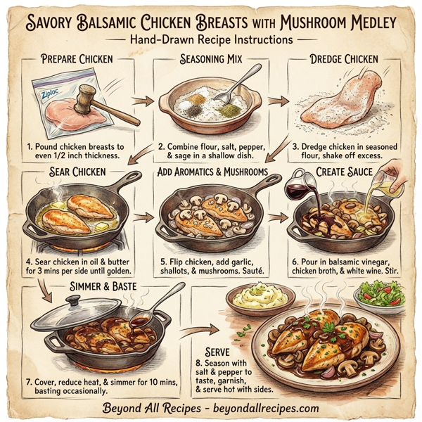 Savory Balsamic Chicken Breasts with Mushroom Medley instructions