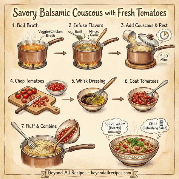 Savory Balsamic Couscous with Fresh Tomatoes instructions