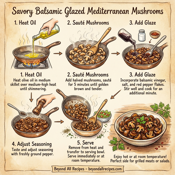 Savory Balsamic Glazed Mediterranean Mushrooms instructions