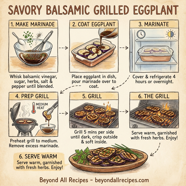 Savory Balsamic Grilled Eggplant with Fresh Herbs instructions