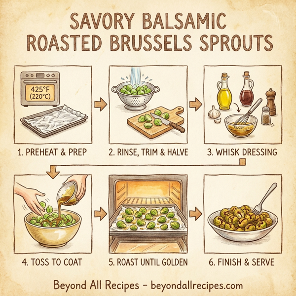 Savory Balsamic Roasted Brussels Sprouts instructions