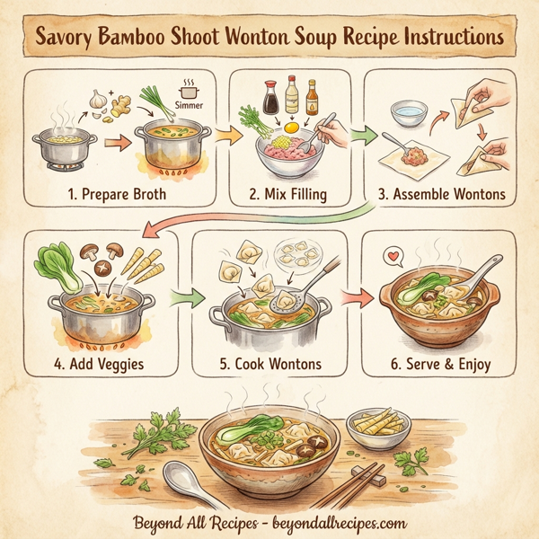 Savory Bamboo Shoot Wonton Soup instructions