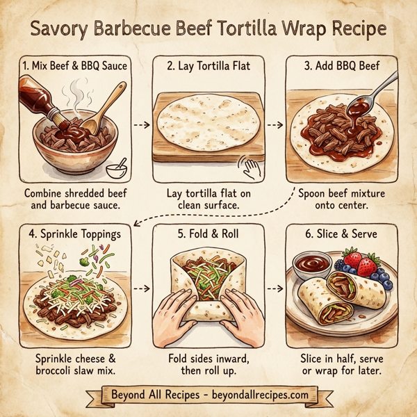 Savory Barbecue Beef Tortilla Wrap instructions