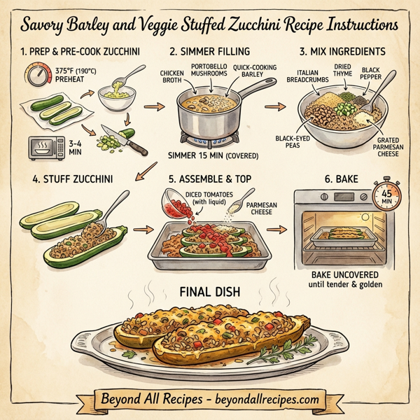 Savory Barley and Veggie Stuffed Zucchini instructions
