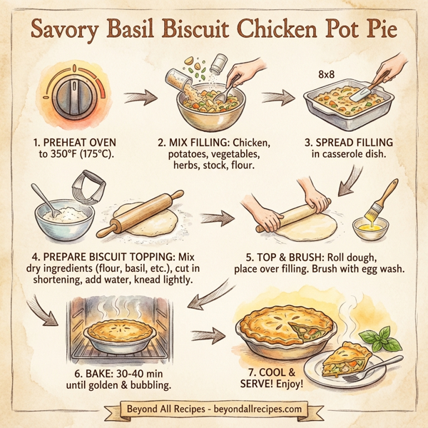 Savory Basil Biscuit Chicken Pot Pie instructions
