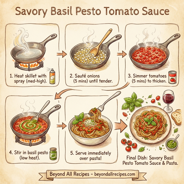 Savory Basil Pesto Tomato Sauce instructions