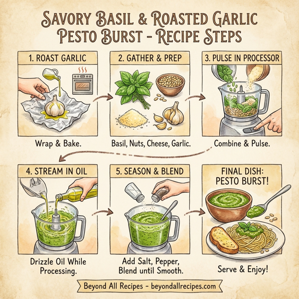 Savory Basil & Roasted Garlic Pesto Burst instructions