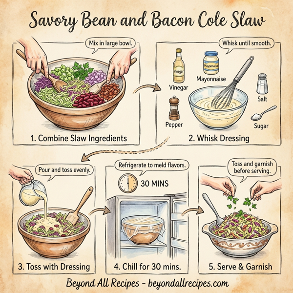 Savory Bean and Bacon Cole Slaw instructions