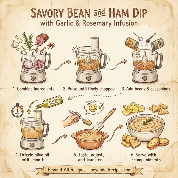 Savory Bean and Ham Dip with Garlic & Rosemary Infusion instructions
