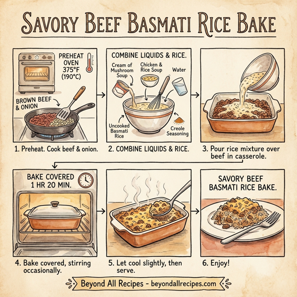 Savory Beef Basmati Rice Bake instructions