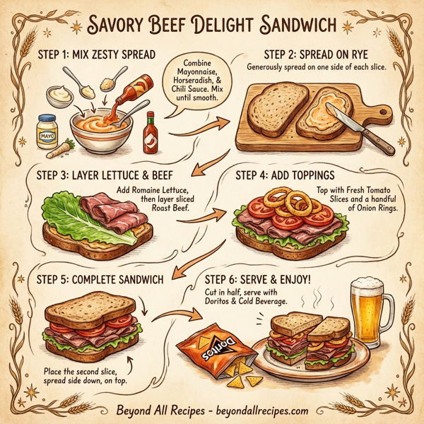 Savory Beef Delight Sandwich instructions
