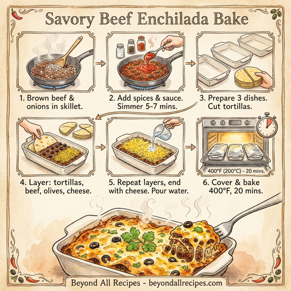 Savory Beef Enchilada Bake instructions