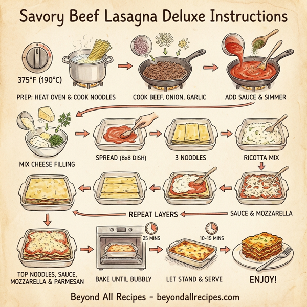 Savory Beef Lasagna Deluxe instructions
