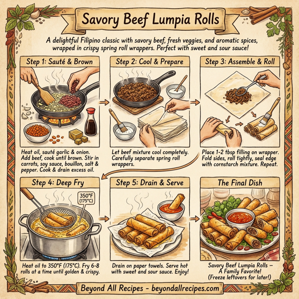 Savory Beef Lumpia Rolls instructions