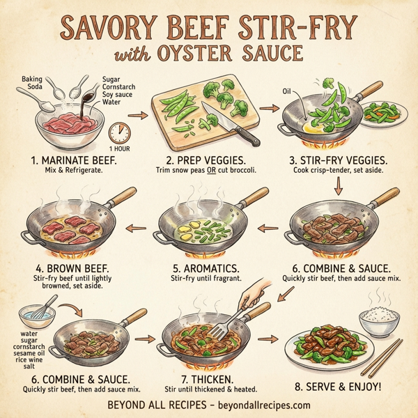 Savory Beef Stir-Fry with Oyster Sauce and Crisp Vegetables instructions