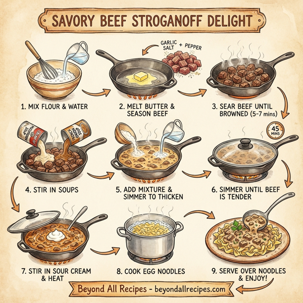 Savory Beef Stroganoff Delight instructions