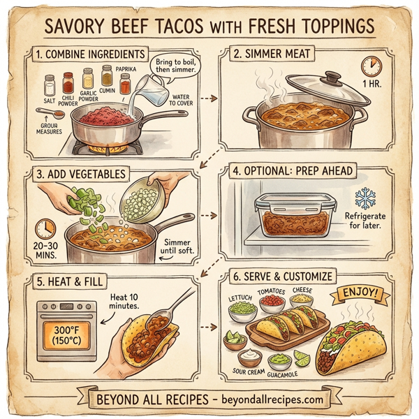 Savory Beef Tacos with Fresh Toppings instructions