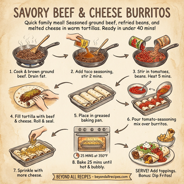 Savory Beef & Cheese Burritos instructions