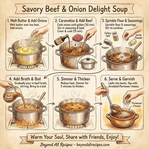 Savory Beef & Onion Delight Soup instructions