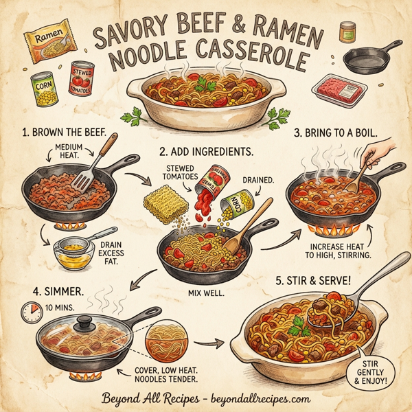 Savory Beef & Ramen Noodle Casserole instructions