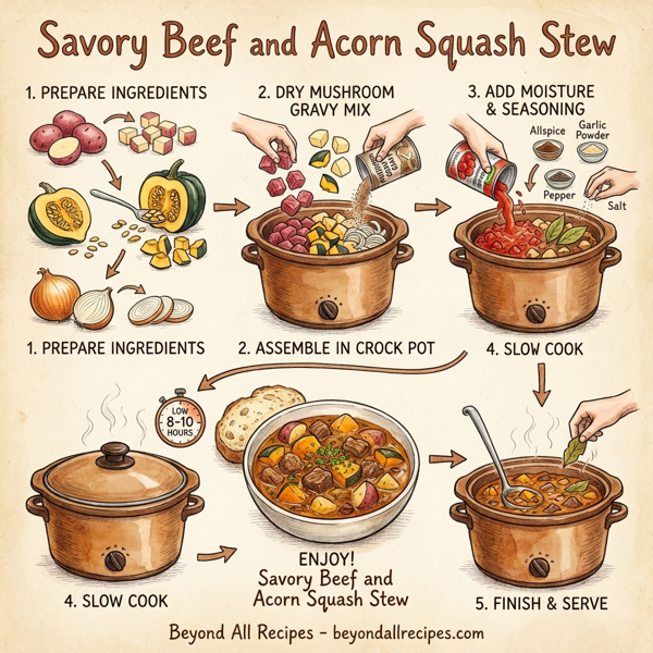 Savory Beef and Acorn Squash Stew instructions