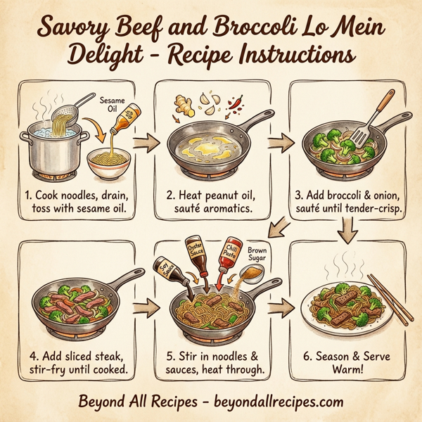 Savory Beef and Broccoli Lo Mein Delight instructions
