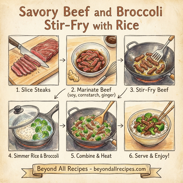 Savory Beef and Broccoli Stir-Fry with Rice instructions